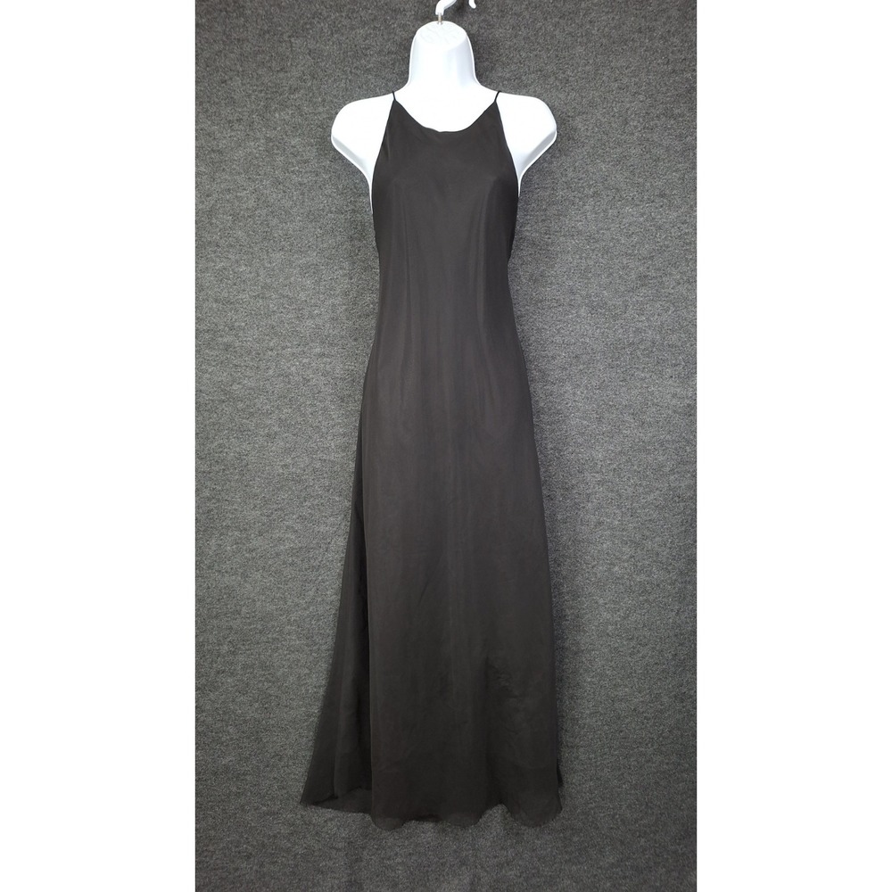 VTG 90s Hampton Co. Maxi Dress Womens 14 Halter Black Whimsigoth Witchy